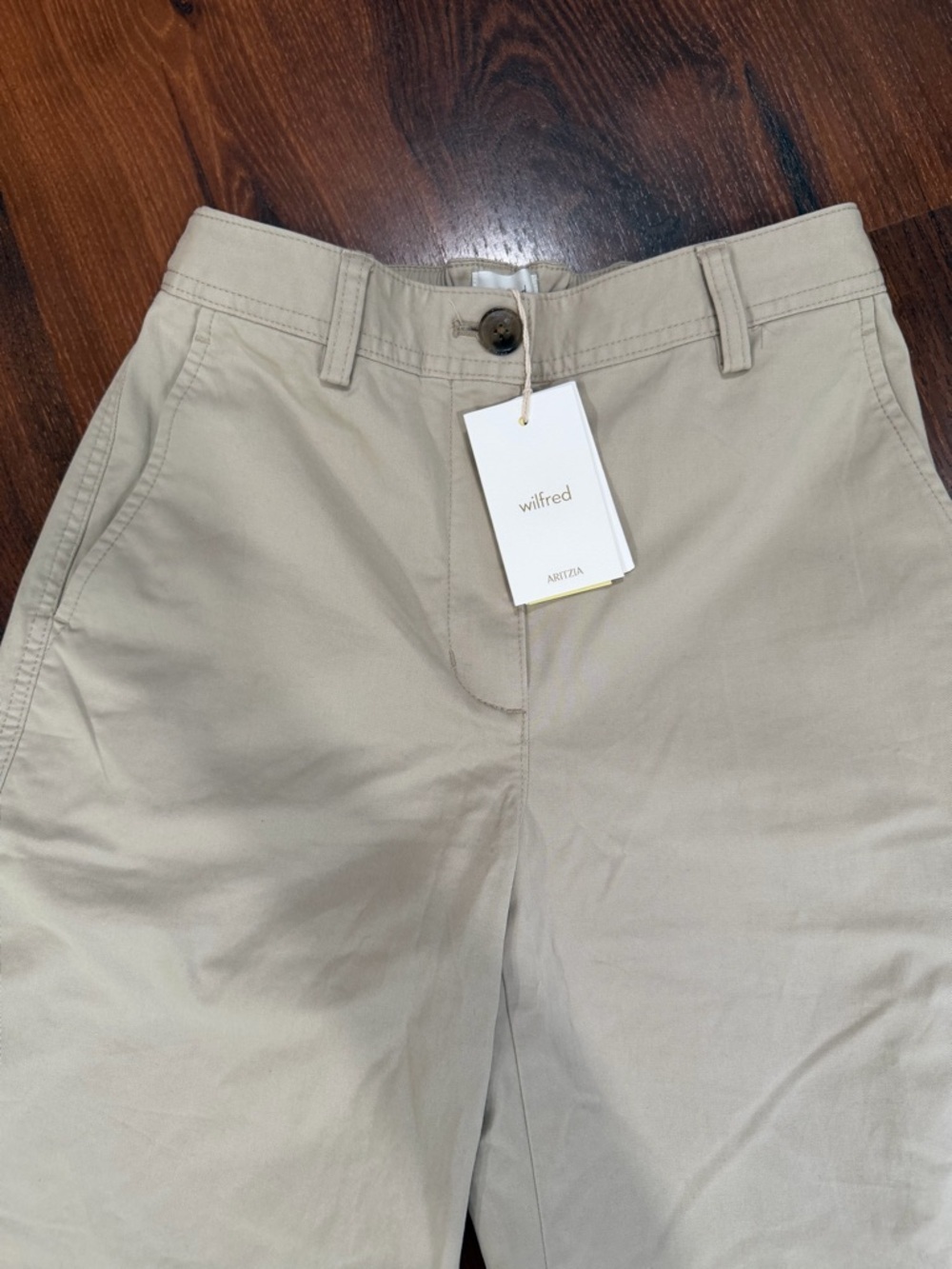 NWT Aritzia Wilfred Free Ascendant Pants Light Birch Cream Women Sz 2 Wide Leg - Picture 3 of 14